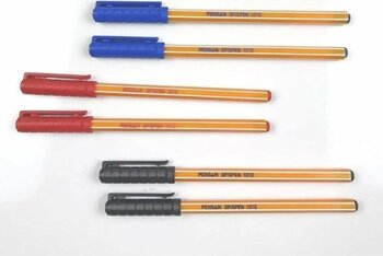 Pensan OFİSPEN 1010 Tükenmez Kalem, Mavi-Siyah-Kırmızı, 6 Adet