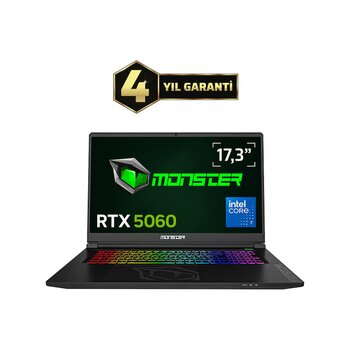 Monster Tulpar T7 V26.3.5 Core 7 250h 32 Gb 1 Tb Ssd 8 Gb Rtx5060 17.3" W11h Dizüstü Bilgisayar