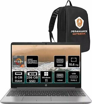 HP 255 G9 723Q2EA 15.6 inç AMD Ryzen 5 5625U 8 GB 256 GB SSD AMD Radeon Graphics Windows 11 Home + Çanta