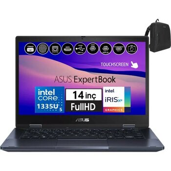 Asus Expertbook B3 Flip B3402FVA Intel Core I5-1335U 16GB 512GB SSD 14" Fhd Dokunmatik Windows 11 Pro Taşınabilir Bilgisayar B3402I58512S0D32+ZETTA