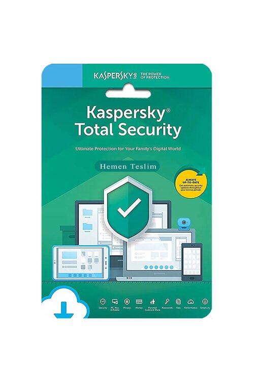 Kaspersky Total Security 1 Cihaz 1 Yıl Windows, macOS, Android, iOS Yazılım