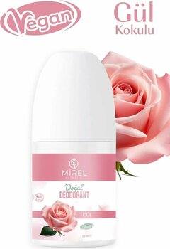 MİREL KOZMETİK Doğal Roll On Deodorant-Doğal ve Vegan içerik- Gül Kokulu-Ter Kokusuna Hızlı ve etkili çözüm