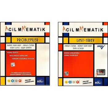 Acil Yayınları Matematik Problemler + Limit - Türev 2'li Set Yeni 2020