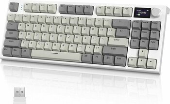 RK86 Kablosuz Mekanik Klavye, Gaming Klavye Conta Montajlı, 3 Mod (2.4ghz/bluetooth/type C) Apex Pro Tkl Rgb 75% Oyuncu Klavyesi, Tft Renkli Ekran,...