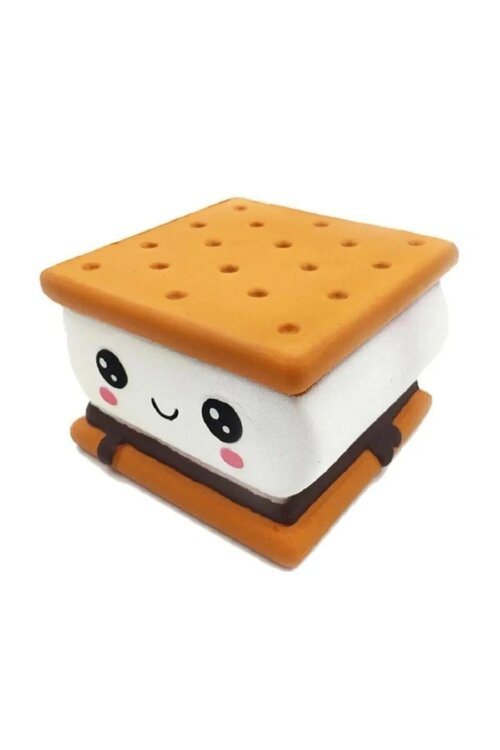 Utoys Türkiye Bisküvi Arası Lokum Marshmallow Squishy Beyaz 9 cm x 9 cm Oyuncak Sukuşi