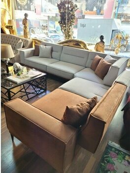 3A Mobilya Mekanizmalı Keten Cool L Kanepe