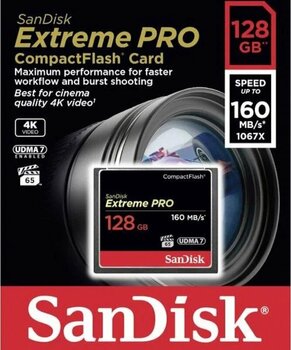 Sandisk Extreme Pro CompactFlash 128 GB CF Hafıza Kartı