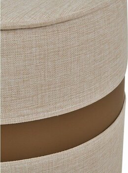 Just Home Latte Puf - Krem / Kahverengi - 42X40X40 cm - Krem - Kahverengi