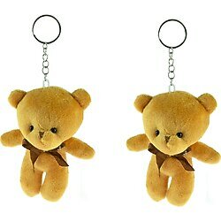 Pelüş Ayıcık Anahtarlık İkili Set Kahverengi 12 Cm