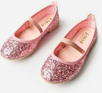 Pembe  Payetli Kız Çocuk Babet