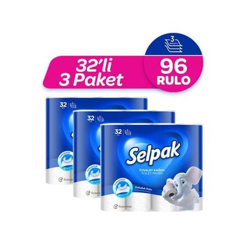 Selpak® Süper Soft Üç Katlı Tuvalet Kağıdı 3 X 32 Rulo