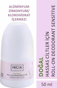 Incia %100 Doğal Roll On Deodorant Hassas Ciltler İçin Ter Kokusu Önleyici Leke Yapmayan 50 Ml