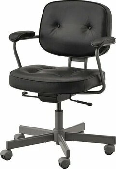 IKEA Alefjäll Glose Siyah Deri Çalışma Sandalyesi