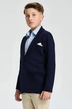 Hemington Lacivert Giza Pamuk Çocuk Blazer Ceket