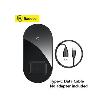 Symbee Baseus 15w Çiftli Kablosuz Şarj Aleti Qi Sertifikalı, İki Cihazı Eşzamanlı Şarj Edin, Siyah Bs-w508