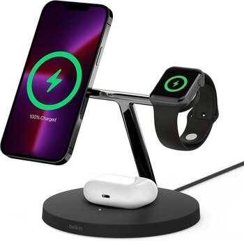 Belkin Boostcharge Pro Wız009vfbk Siyah 3İn1 Kablosuz Hızlı Şarj Aleti Teşhir Outlet Vitrin