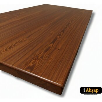 iAhşap Sedir Masif Masa Tablası | Sedir Dikdörtgen Ahşap Ofis ve Yemek Masası Üstü No7 - Ceviz - 80x200 cm - Kalınlık: 5 cm