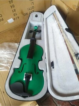 VALERIA 4/4 Boy Yeşil Renk Tam Boy Keman-kutu-yay-reçine Set Keman