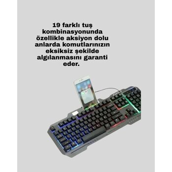 Zenvia Mekanik Oyuncu Seti – LED Işıklandırma ve Ergonomik Mouse Znv-Tcndym - Altın