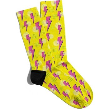 Eğlenceli Çorap Unisex Sarı Retro Simge Popart Baskılı Çorap - Standart - Renkli - Renkli
