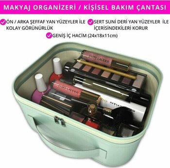 palwin Makyaj Çantası – Kişisel Bakım Kozmetik Seyahat Düzenleyici, Aksesuar Takı Organizer - Yeşil
