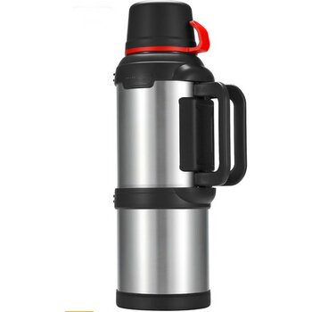 Dofrise Paslanmaz Çelik 4 Litre Büyük Boy Termos 48 Saate Kadar Yalıtımlı - 4 lt - Gümüş