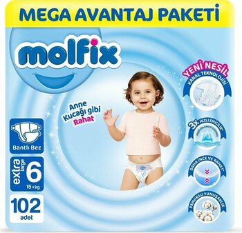 Molfix Bebek Bezi 6 Beden Extra Large Mega 102 Adet