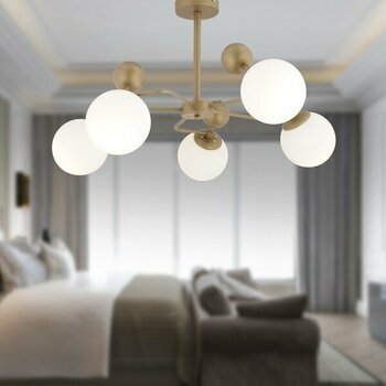 Apliqa Florit 5'li Eskitme Beyaz Camlı Modern Mutfak Yatak Odası Salon Avize