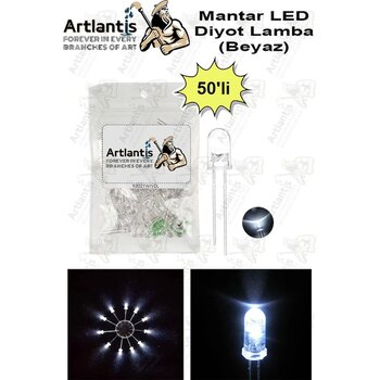Beyaz Mantar Led Diyot Lamba 50 Li 1 Paket Beyaz 4.8 Mm Mini Mantar Led Lamba Deney Bilim Proje Arduino Işığı