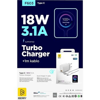 Iberry 18W Usbtype-C Hızlı Sarj Cihazı - Beyaz