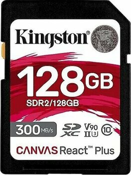 Kingston Canvas React Plus SDR2-128GB Class 10 UHS-II U3 V90 Hafıza Kartı