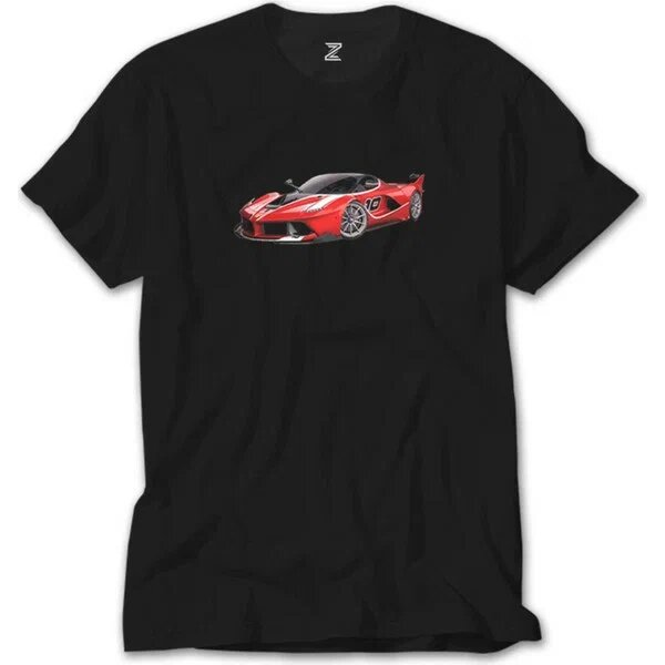 Crows Gate Asphalt 9 Legends Red Car Siyah 5XL Kısa Kol Bisiklet Yaka Tişört