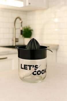 Melkan Home Cam Limon Sıkacağı, Narenciye Sıkacağı, Portakal Sıkacağı Cam Narenciye Sıkacağı 425ml Siyah