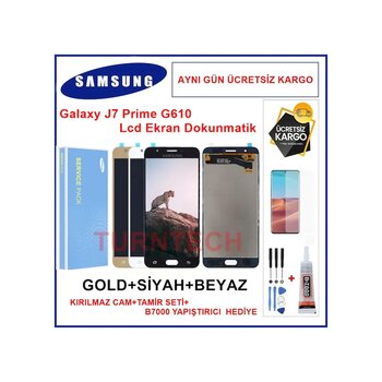 Samsung Galaxy Uyumlu J7 Prime Sm-g610f Lcd Ekran Dokunmatik Full Beyaz