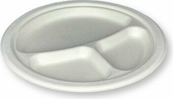 Ambalajın 26CM 3 Gözlü Ekolojik Kağıt Karton Tabak Kase - 25 Adet