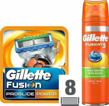 Gillette Fusion ProGlide Power 8'li Karton Paketi Yedek Tıraş Bıçağı + Gillette Fusion 5 Tıraş Jeli 200 Ml