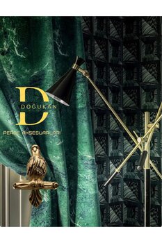 Doğukan perde aksesuarları Desenli Kuş Kolbağı Altın Varak (1 ADET)