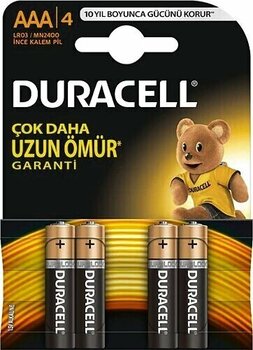 Duracell LR03/MN2400 4'lü Alkalin AAA İnce Kalem Pil