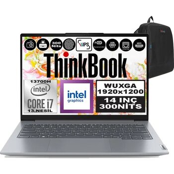 Lenovo Thinkbook 14 G6 Irl Intel Core I7 13700H 24GB Ddr5 1tb SSD 14" Wuxga 300NITS IPS Freedos Taşınabilir Bilgisayar 21KG004NTRF06 + Zetta Çanta