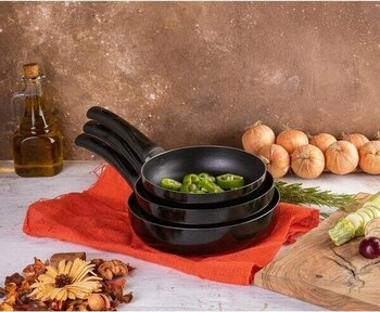 Trendlon Yapışmaz Teflon Tava Seti 16-20-24 cm 3'lü