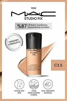 MAC Studio Fix Fluid C3.5 SPF 15 30 ml Su ve Ter Karşı Dayanıklı Fondöten