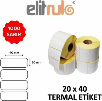 Elit Rulo Termal Etiket 20x40 mm 1000 Adet  Termal Yazıcılarla Uyumlu