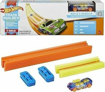 Hot Wheels Seti + Hot Wheels Track Builder Temel Pist Seti, 10 Adet Pist Pa... + 4 Ürün