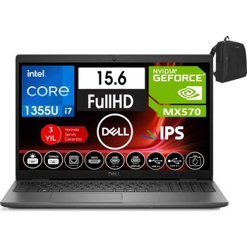 Dell Latitude 3550 Intel Core I7 1355U 32GB Ddr5 1tb SSD 15.6" Fhd IPS MX570 Freedos Taşınabilir Bilgisayar WN012L54501408+ZETTAÇANTA - 32 GB - 1 TB