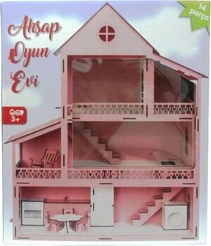 Anka Ahşap Oyun Evi Bebek Oyun Evi Barbie Oyun Evi 3 Katlı Ev