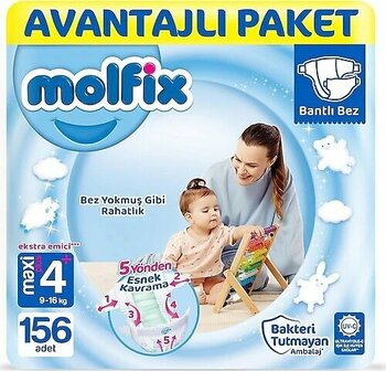 Molfix Maxi Plus No:4+ 156'lı Bebek Bezi