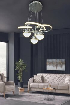 Modern Sarkıt Florya 4 Toplu Led Avize Salon & Oturma Odası Avizesi