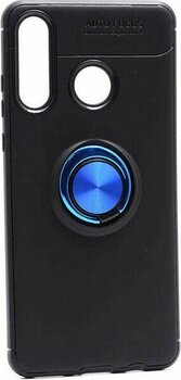 Huawei P30 Lite Kılıf Yüzüklü Silikon Range - Siyah-Mavi - Siyah - Mavi