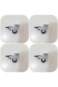 ARON (4 ADET) 254 Tekerlek Frenli Mobilya Sehpa Komidin Büro Ofis Tekerleği 50*20 7cm Yükseklik