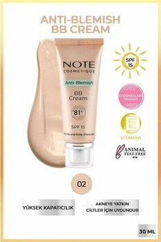 Note Cosmetics Anti-Blemish 02 Light Beige SPF 15 30 ml BB Krem